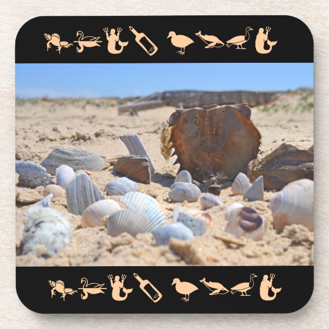 Seashells am Strand von Shirley Taylor Untersetzer (Vorderseite)