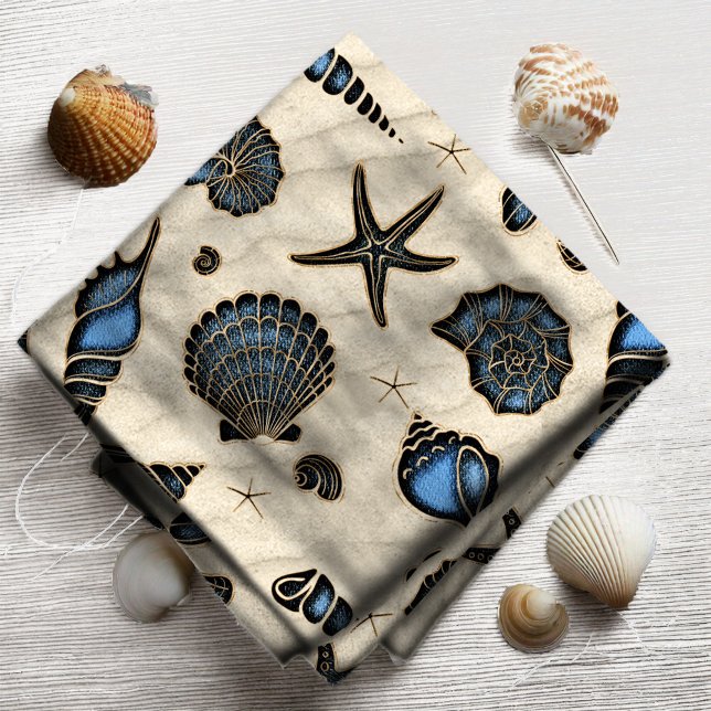Seashells and Sand Blue ID782 Stoff (Von Creator hochgeladen)
