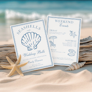 Seashells and Wedding Bachelorette Weekend Einladung