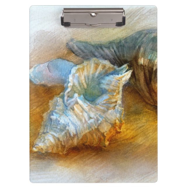 Seashells auf dem Strand Klemmbrett (Vorderseite)