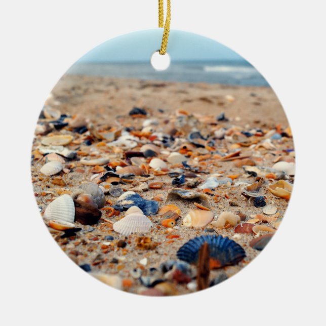 Seashells auf der Strand-Verzierung Keramikornament (Vorne)
