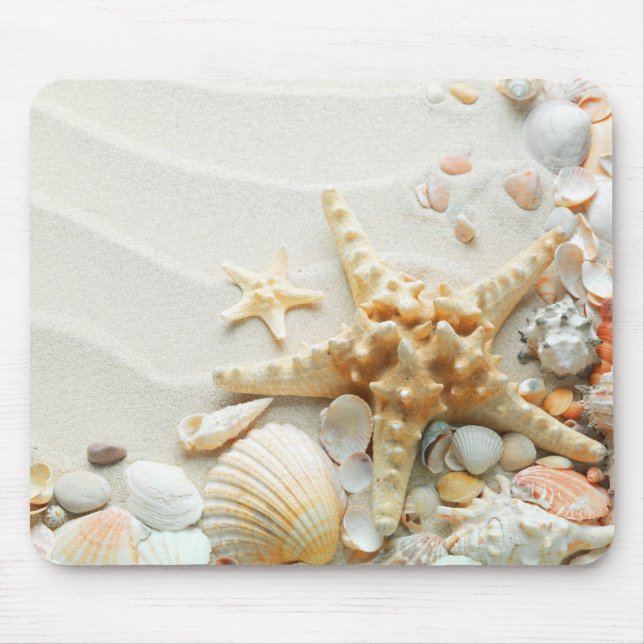 Seashells auf der StrandMausunterlage Mousepad (Vorne)