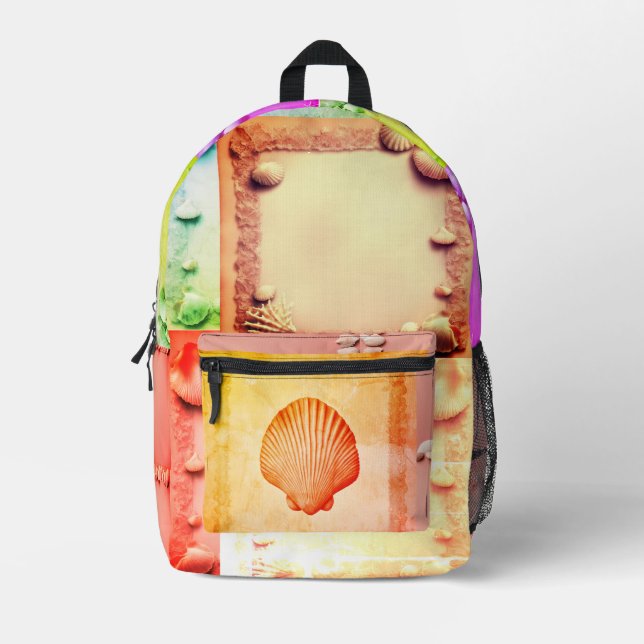 Seashells Backpack Bedruckter Rucksack (Vorderseite)