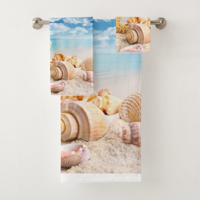 Seashells-Badezimmer-Tuch-Set Badhandtuch Set (Insitu)