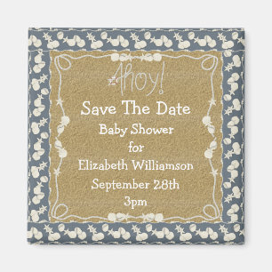 Seashells & Beach Babydusche Magnet