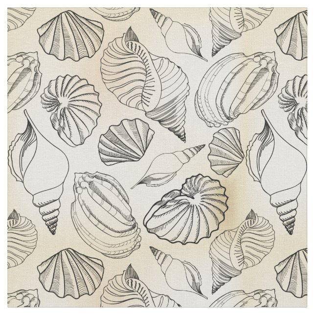 Seashells Beach House Nautical Stoff (Nahaufnahme)