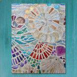 Seashells Beach Pattern<br><div class="desc">Dieses Puzzle zeigt einen Ausdruck meines Beach Mosaiks. Es wurde mit gefundenen Muscheln und kleinen Fragmenten aus farbigem Glas hergestellt. Original Mosaic © Michele Davies</div>