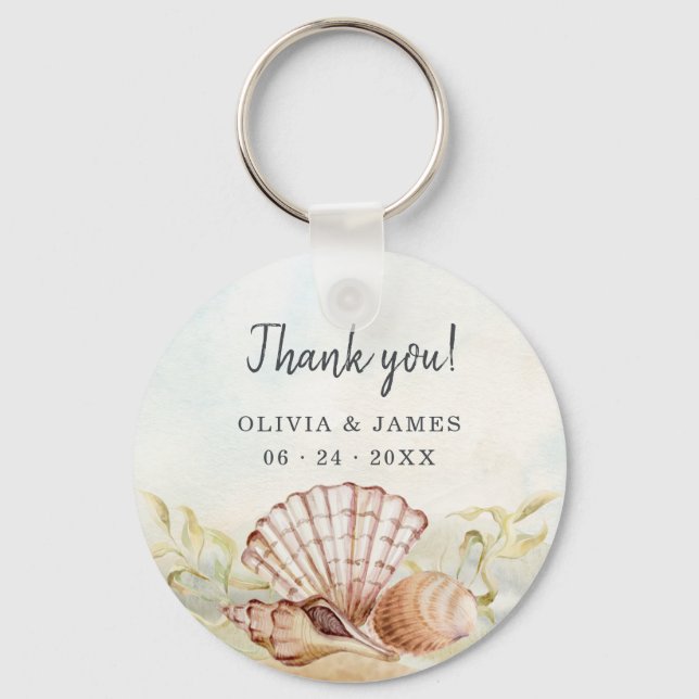 Seashells Beach Tropical Vielen Dank Gastgeschenk  Schlüsselanhänger (Vorderseite)
