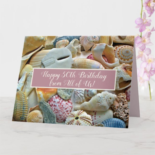 Seashells Birthday Card Sprichwort von allen Karte (Orchidee)