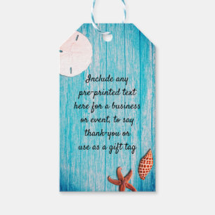 Seashells Blue Wood Business Geschenkanhänger