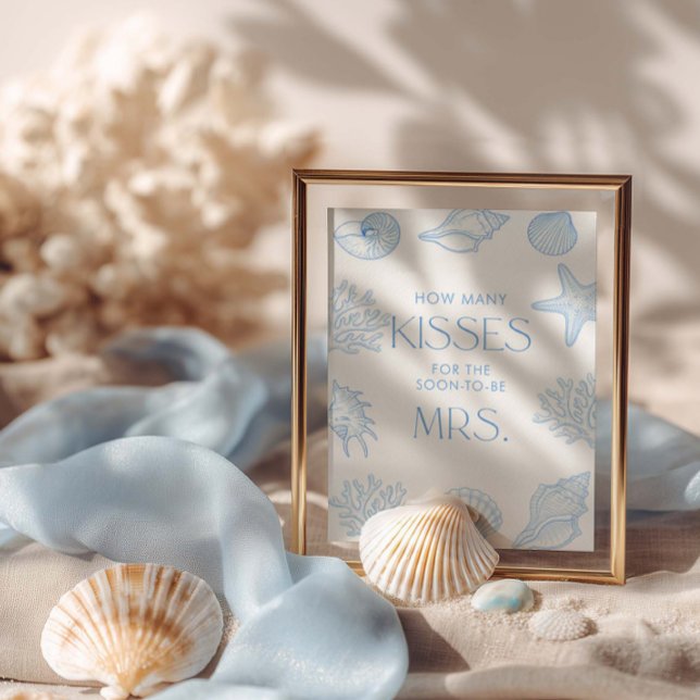  Seashells Bridal Shower How Many Kisses Poster (Von Creator hochgeladen)