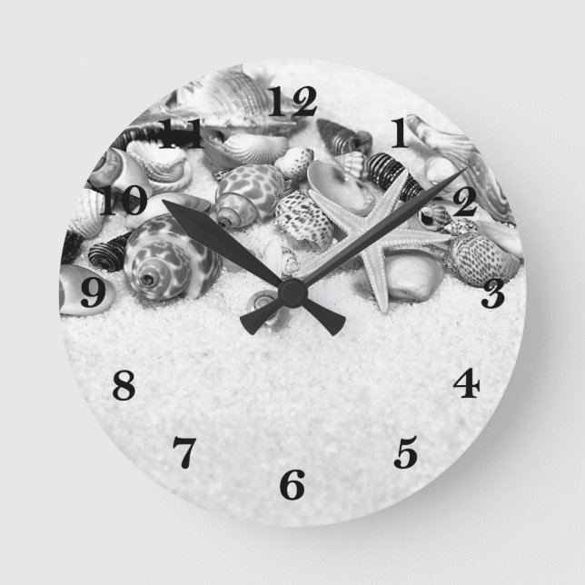 Seashells Clock Runde Wanduhr (Vorderseite)