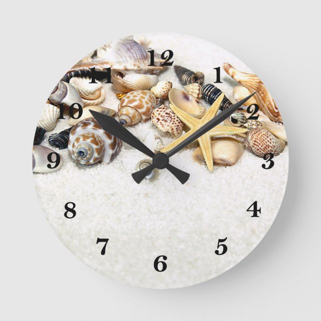 Seashells Clock Runde Wanduhr (Vorderseite)