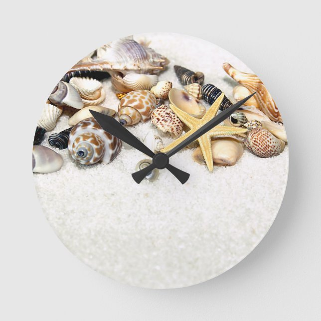 Seashells Clock Runde Wanduhr (Vorderseite)