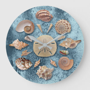 Seashells Collection Mandala Große Wanduhr