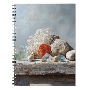 Seashells Coral Coastal Still Life Notebook Notizblock
