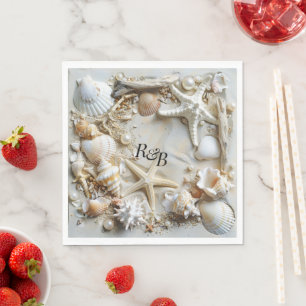 Seashells Driftwood Beach Serviette