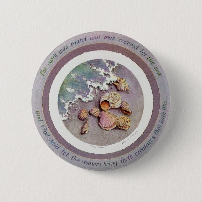 SEASHELLS durch die KÜSTE durch SHARON SHARPE Button (Vorderseite)