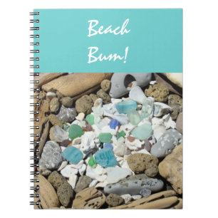 Seashells-Fossil-Treibholz Notizbuch des Strandes Notizblock
