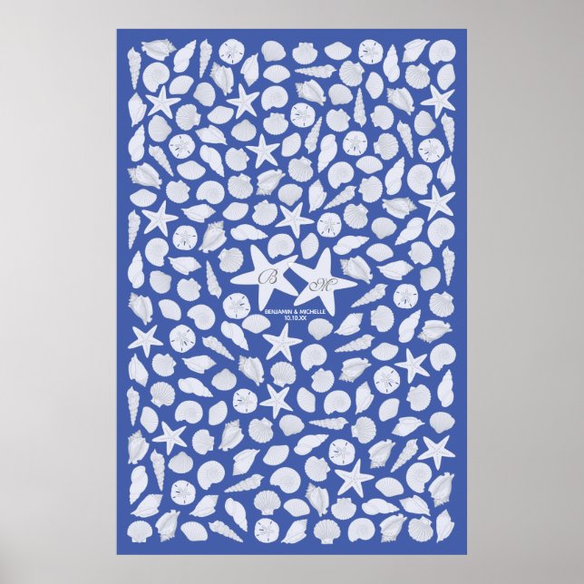 Seashells Guest Book Poster - 200 Spaces (Vorne)