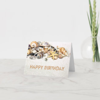 Seashells Happy Birthday Card Karte