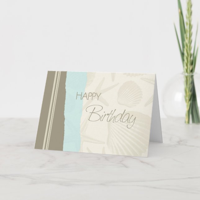 Seashells Happy Birthday Card Karte (Vorderseite)