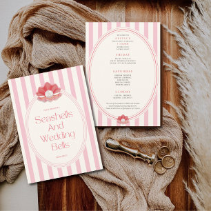 Seashells & Hochzeitsglocken Bachelorette Einladung