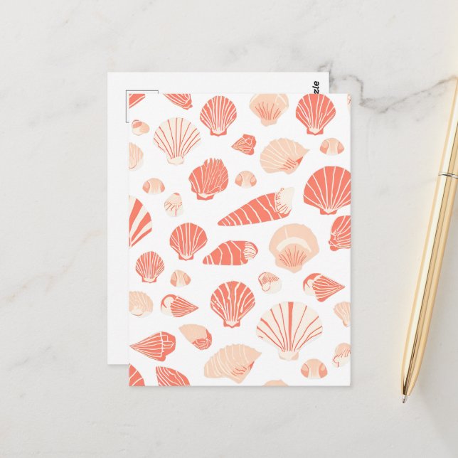 Seashells Hübsche Küste Postkarte (Vorderseite/Rückseite Beispiel)