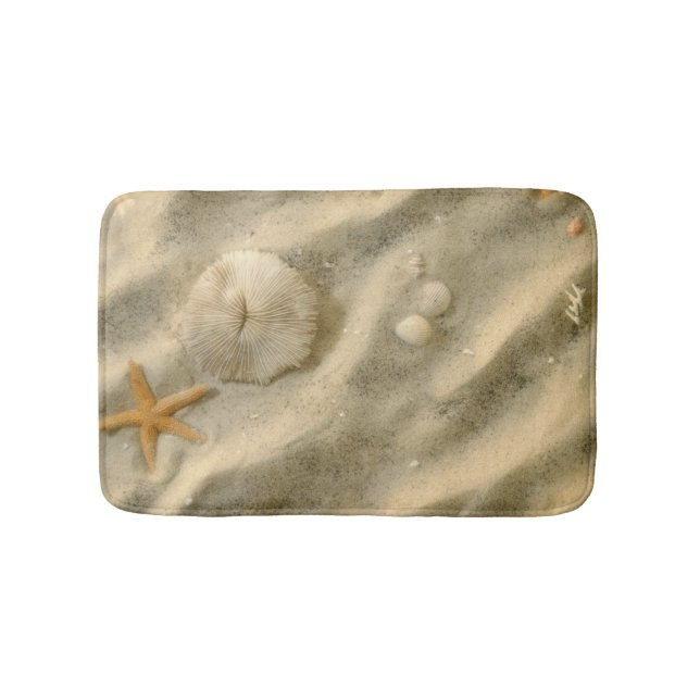Seashells im Sand Badematte (Vorderseite)