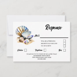 Seashells iridescent Strand nautische elegante Mus RSVP Karte