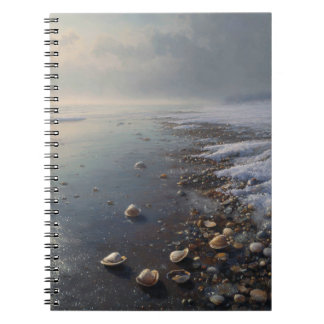 Seashells Misty Ocean Shoreline Notebook Notizblock