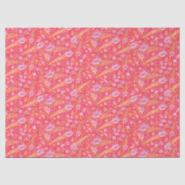 Seashells Muscheln Mollusk Nautic Pattern Red Seidenpapier