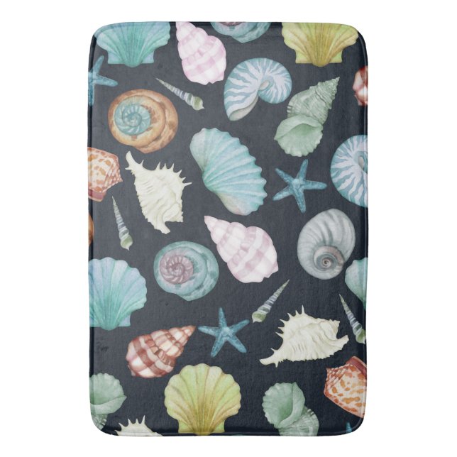 Seashells Muster Badematte (Vorderseite Vertikal)
