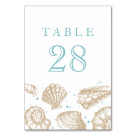 Seashells Nautical Beach Wedding Numéro de table