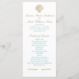 Seashells Nautical Beach Wedding Tan/Aqua Programm