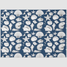 Seashells Nautical Navy Blue Decoupage