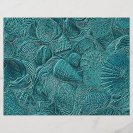 Seashells Ocean Beach Aquamarin Metallic Style