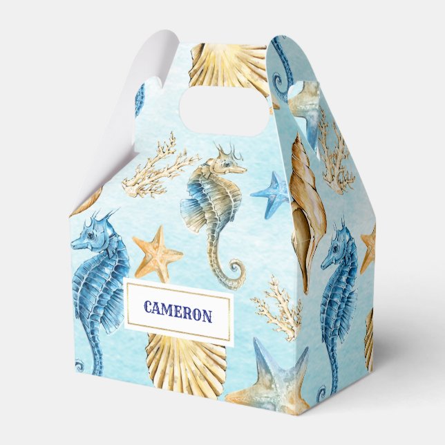 Seashells Pattern Beach Wedding Favor Boxes Geschenkschachtel (Vorderseite)