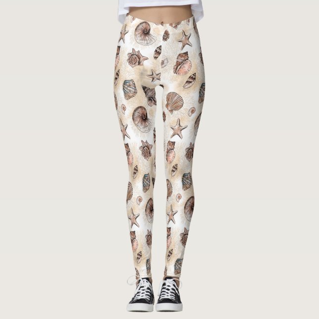 Seashells Pattern Leggings (Vorderseite)