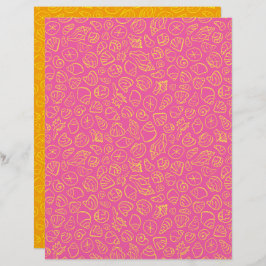 Seashells Pink Scrapbook Paper