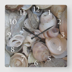 Seashells Quadratische Wanduhr