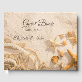 Seashells Rope Sand Wedding Gästebuch