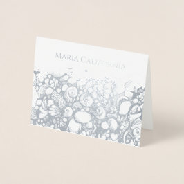 Seashells silver Foil Card Folienkarte