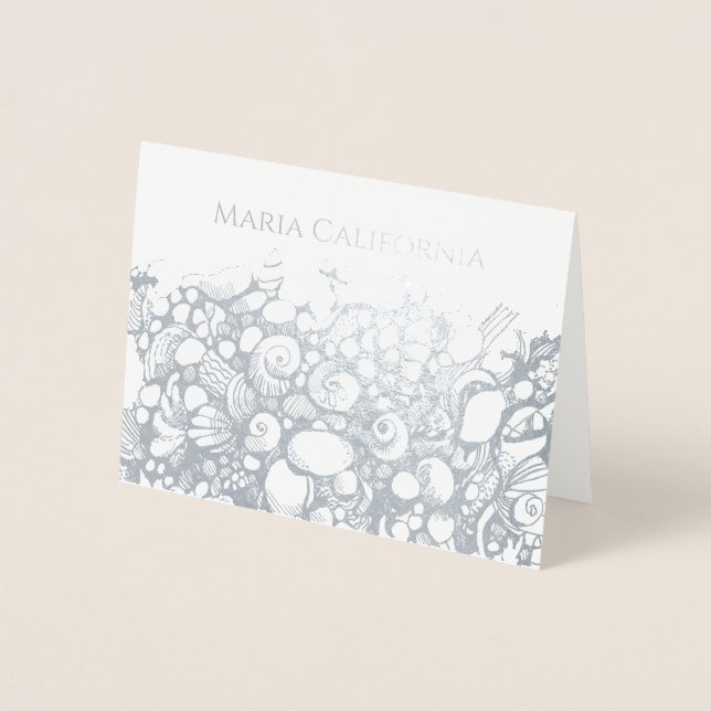 Seashells silver Foil Card Folienkarte (Vorderseite)