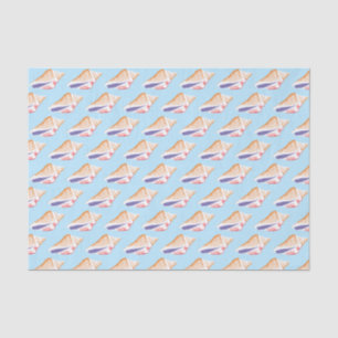 Seashells Simple Sea Ocean Muster Blau Seidenpapier