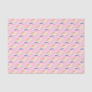 Seashells Simple Sea Ocean Pattern Pink Lila Seidenpapier