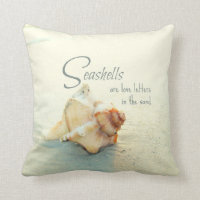 Seashells sind Liebe-Buchstabe-Zitat-Kissen