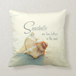 Seashells sind Liebe-Buchstabe-Zitat-Kissen Kissen