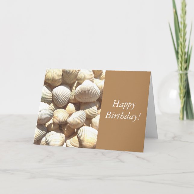 Seashells Sommer, Glückwunsch zum Geburtstag Herzl Karte (Vorderseite)