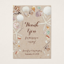 Seashells & Starfish am Strand Danke